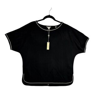 Max Studio Womens Black Top Size M With Contrast Trim